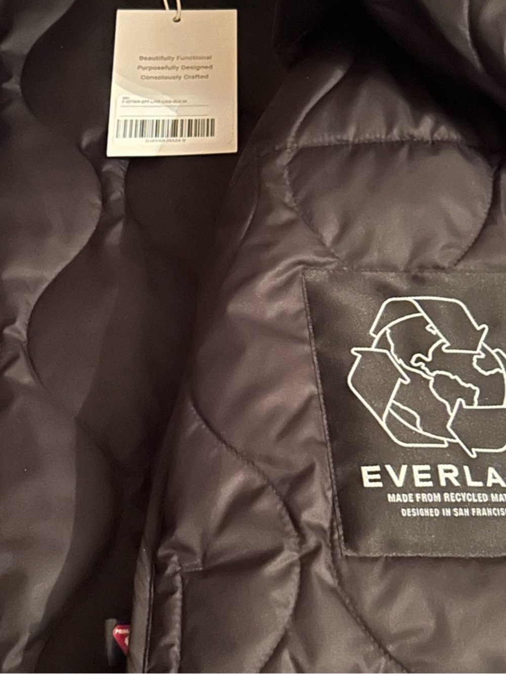 Everlane Quilted Black Insulated Coat - Picture 3 of 5